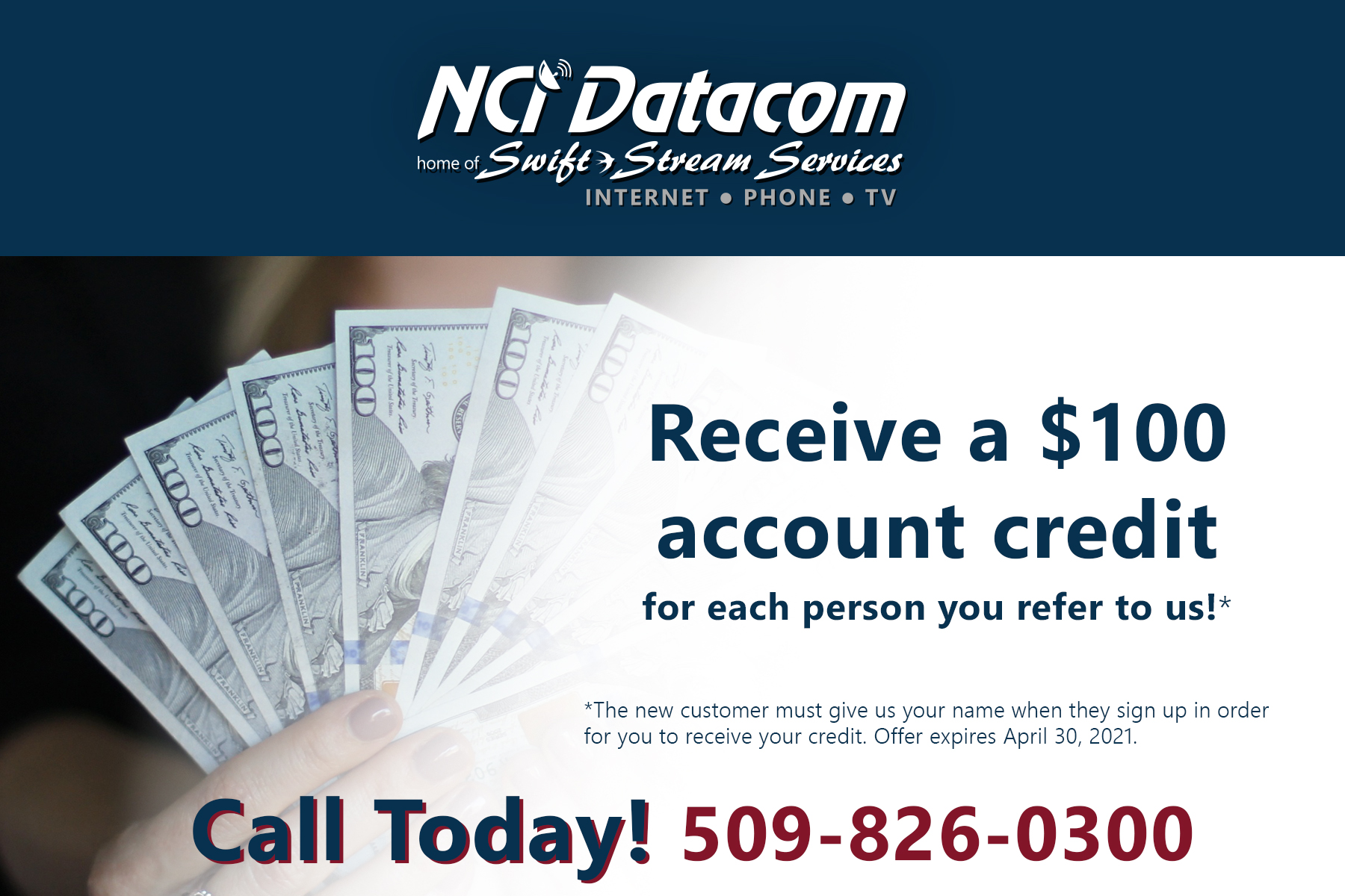 Receive $100 Account Credit